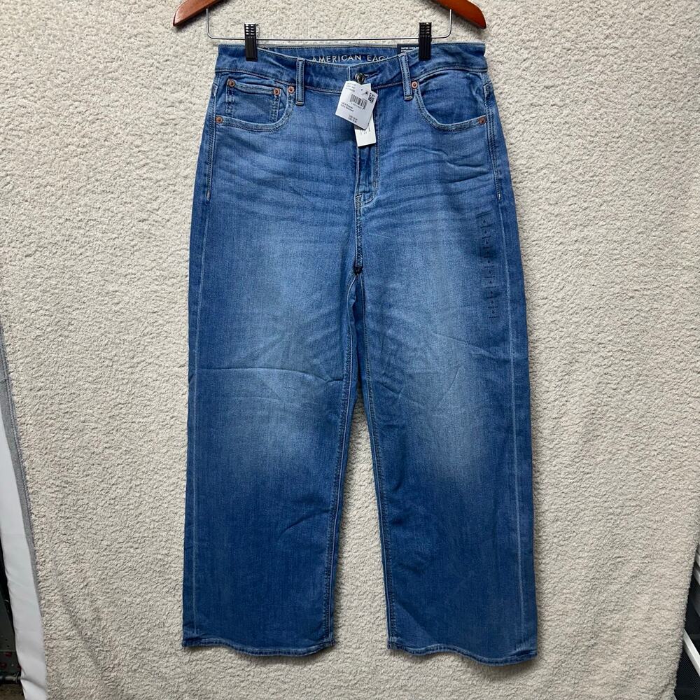 American Eagle NWT Dreamy Drape Baggy Wide Leg Jeans Women’s 6 Super High Rise